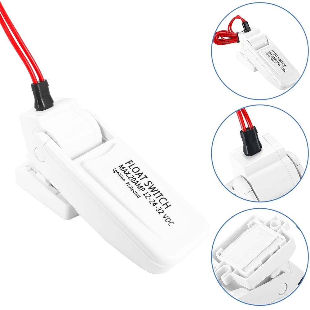 Bilge Pump Float Switch Automatic 12V 24V or 32V for Boat Yacht Camping Marine Fishing Water Pump Auto ON/OFF