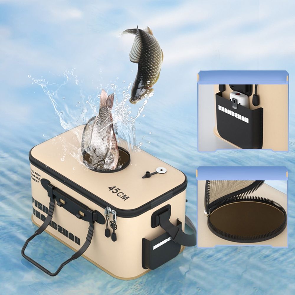 Live Fish Transport Bucket - Foldable Fishing Pail with Aeration - Portable Water Container for Bait & Catch - Outdoor Travel & Hiking Essential