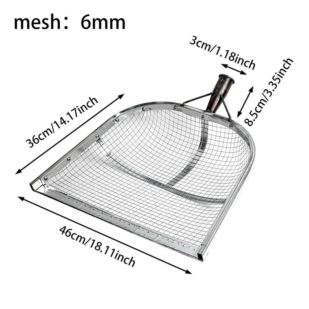 Stainless Steel Sifting Shovel - 4mm/6mm/8mm/12mm Mesh Soil Sieve & Sand Sifter | Multipurpose Garden Shovel for Farming, Chicken Coop Cleaning & Beach Treasure Hunting
