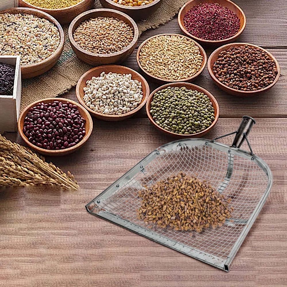 Stainless Steel Sifting Shovel - 4mm/6mm/8mm/12mm Mesh Soil Sieve & Sand Sifter | Multipurpose Garden Shovel for Farming, Chicken Coop Cleaning & Beach Treasure Hunting