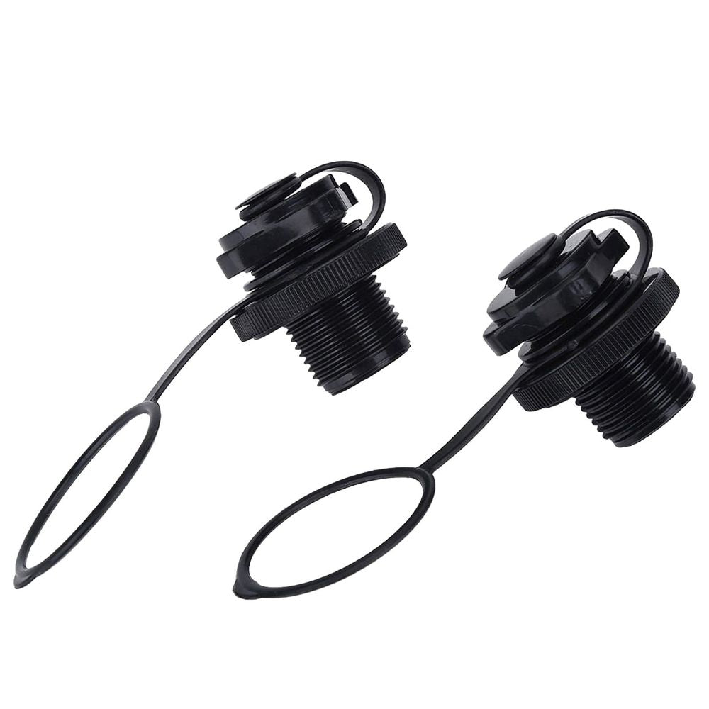 2Pcs Black Inflatable Boat Spiral Air Plug Replacement Valve Set for Kayaks, Rafts, and Airbeds Custom Kayak Hardware Kayaking