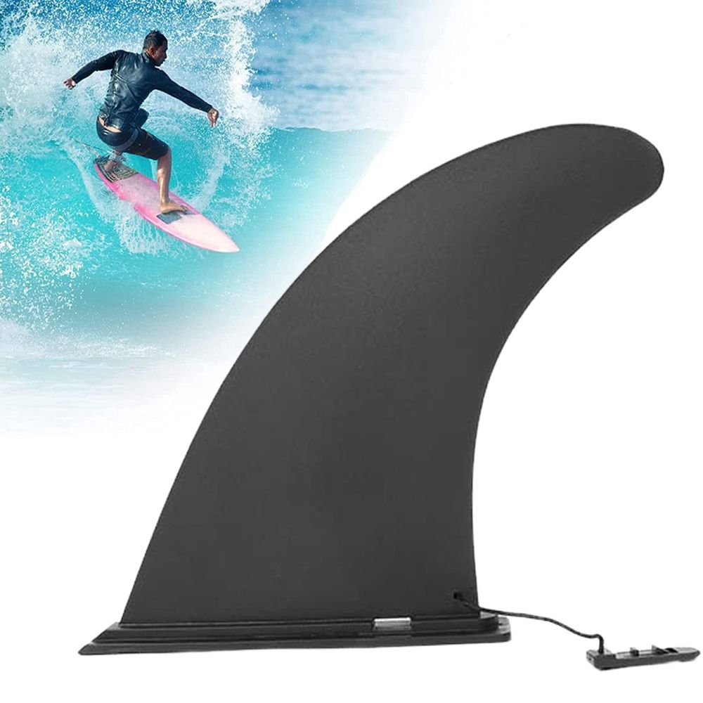Paddle Board Fin,Slip-In Detachable Center Fin,Durable Nylon Plastic Replacement for SUP Surfboard Longboard,Black 7.1in