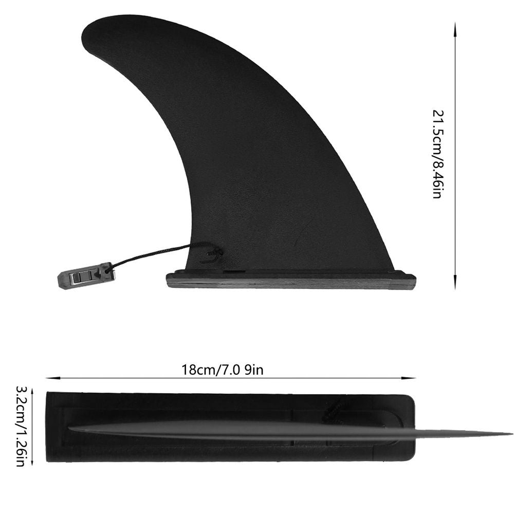 Paddle Board Fin,Slip-In Detachable Center Fin,Durable Nylon Plastic Replacement for SUP Surfboard Longboard,Black 7.1in