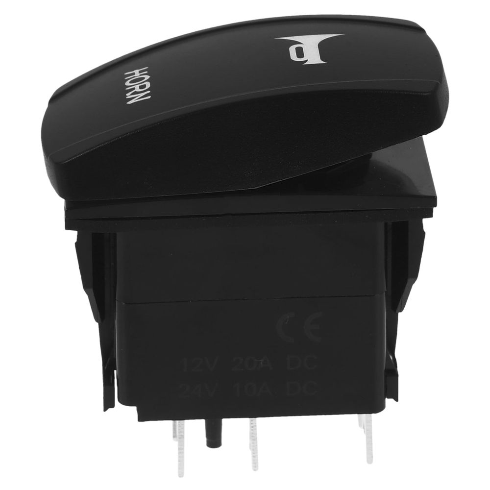 Black Marine Rocker Switch with Horn Reset Lever for Boat and Car Cabinet