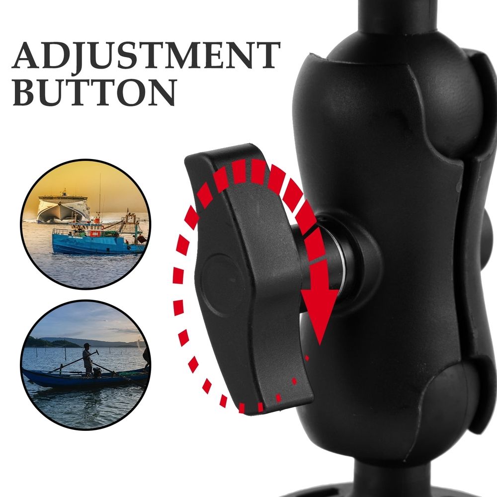 Black Adjustable Swivel Fish Finder Mount Holder for Fishing Boats and Marine Electronics