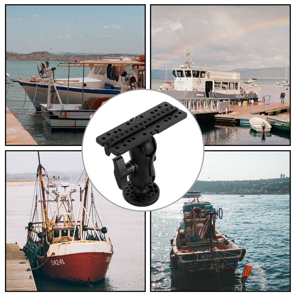Black Adjustable Swivel Fish Finder Mount Holder for Fishing Boats and Marine Electronics
