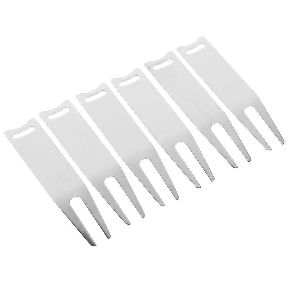 Golf Divot Repair Fork, Iron Material, Smooth Surface, Portable and Durable 6Pcs