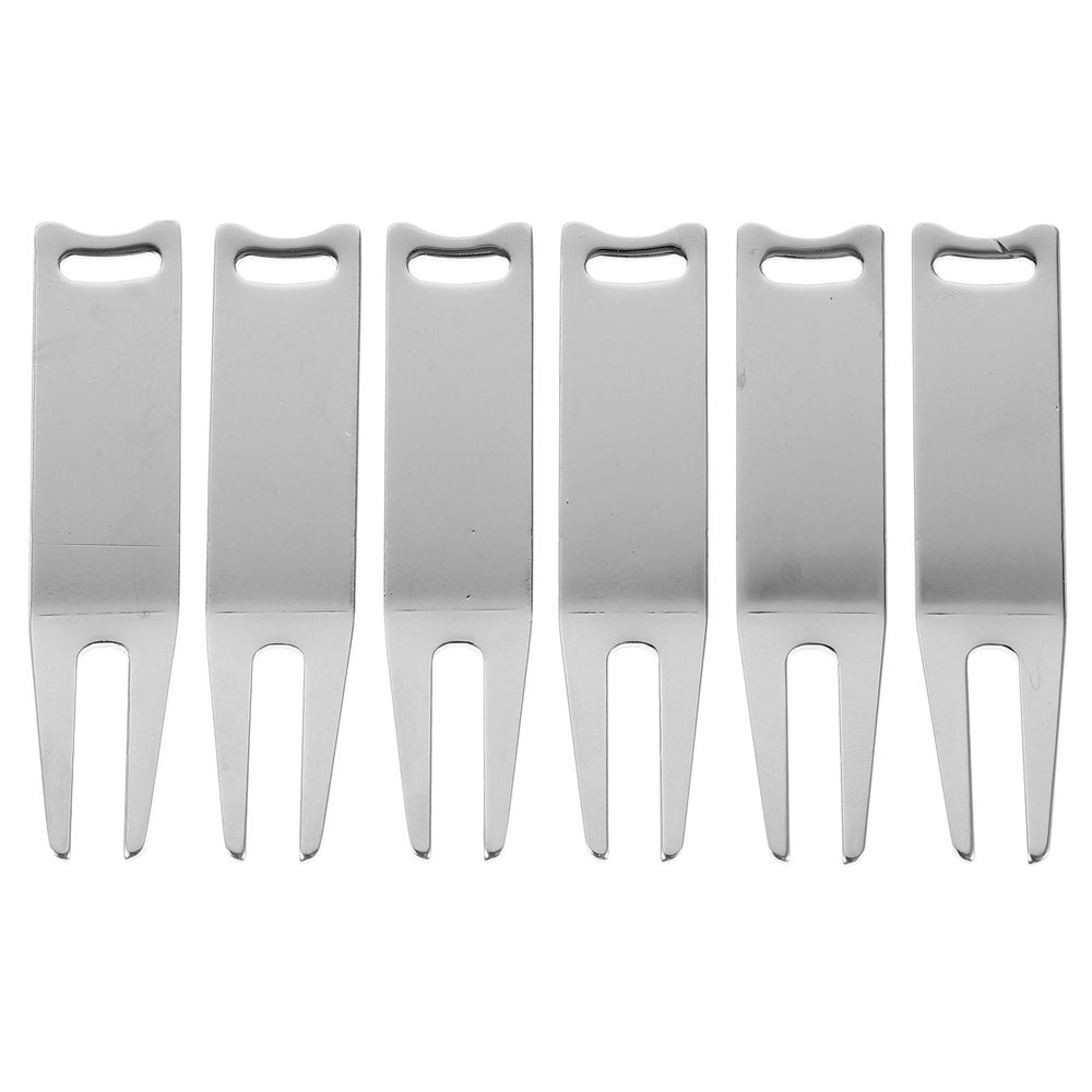 Golf Divot Repair Fork, Iron Material, Smooth Surface, Portable and Durable 6Pcs