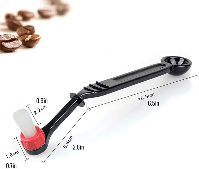 Espresso Machine Cleaning Brush Kit - 2 Pieces Coffee Cleaning Brush with Spoon for Coffee Grinder and Espresso Cleaning