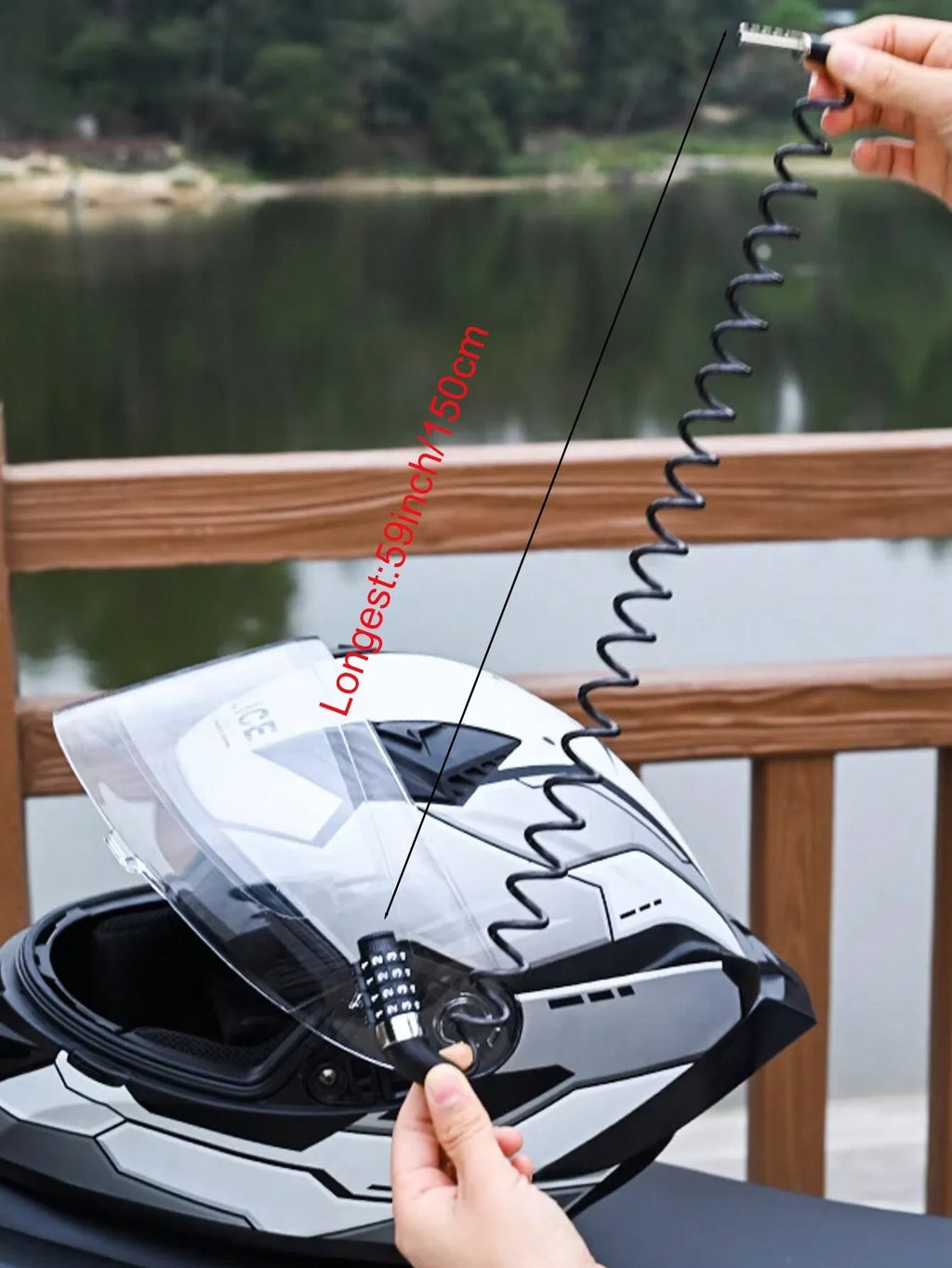 1PC 4-Digit Password Protected Portable Steel Cable Helmet Lock – Anti-Theft for Motorcycle, Electric Bike, Bicycle, Anti-Loss Security Lock