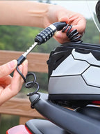 1PC 4-Digit Password Protected Portable Steel Cable Helmet Lock – Anti-Theft for Motorcycle, Electric Bike, Bicycle, Anti-Loss Security Lock
