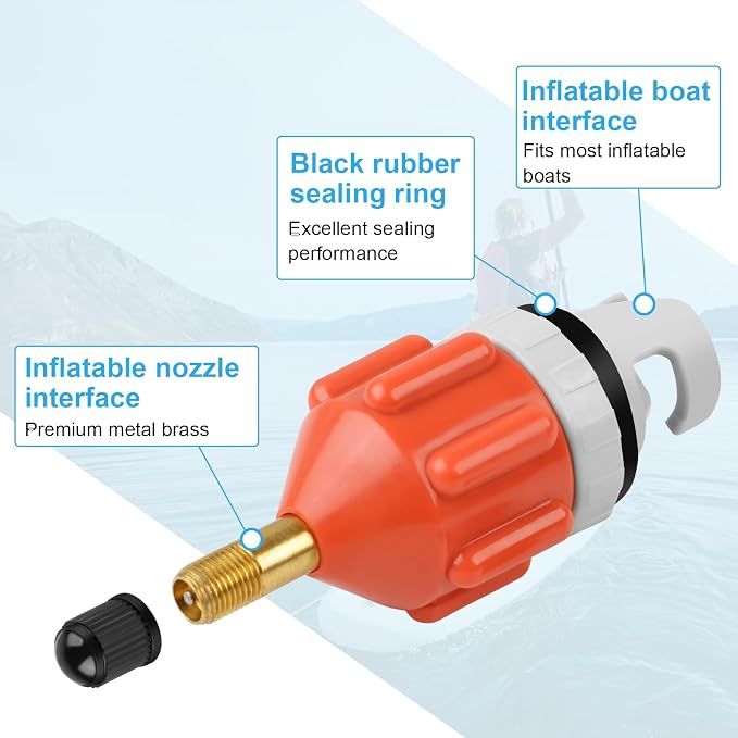 2Pcs Stand Up Paddle Board Pump Adapter, Strong Sealing Inflatable Boat SUP Pump Adaptor, Conventional Air Adapter Quickly Inflation, SUP Air Adapters for Stand-Up Paddleboard and Kayak