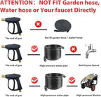 High Pressure Washer Gun 3000 PSI Max, Power Washer Short Gun with 1/4 Inch Quick Connector