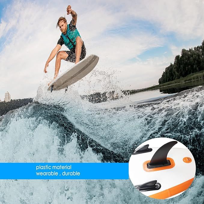 Detachable Center 9" Fin, Kayak Rudder Kit Skeg Tracking Fin Watershed Board for Inflatable Canoe, Stand Up Paddle SUP Boards, Surfboard