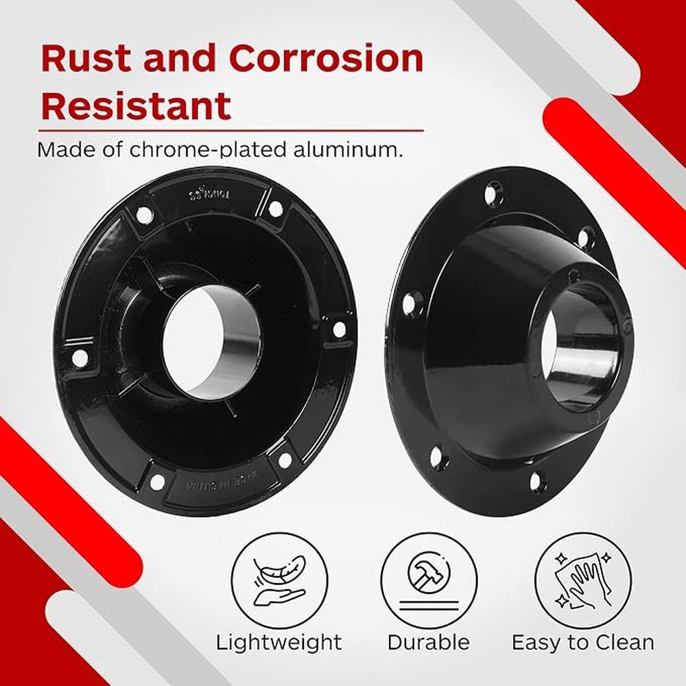 2-Pack Black Aluminum RV Table Base, Floor Mount Pedestal Stand with Mounting Screws for Camper Trailer