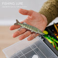 12.5cm 20g Lifelike Multi-Jointed 8-segement Pike Muskie Fishing Lure Swimbait Crankbait Hard Bait Fish Hook Tackle ArmyGreen
