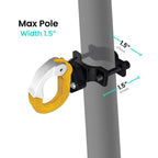 Scooter Hanging Hook | Variable Bracket Max 1.5" Wide Poles | Easy-Bag Clip for Electric Scooters | Damage-Free Drill-Free Install
