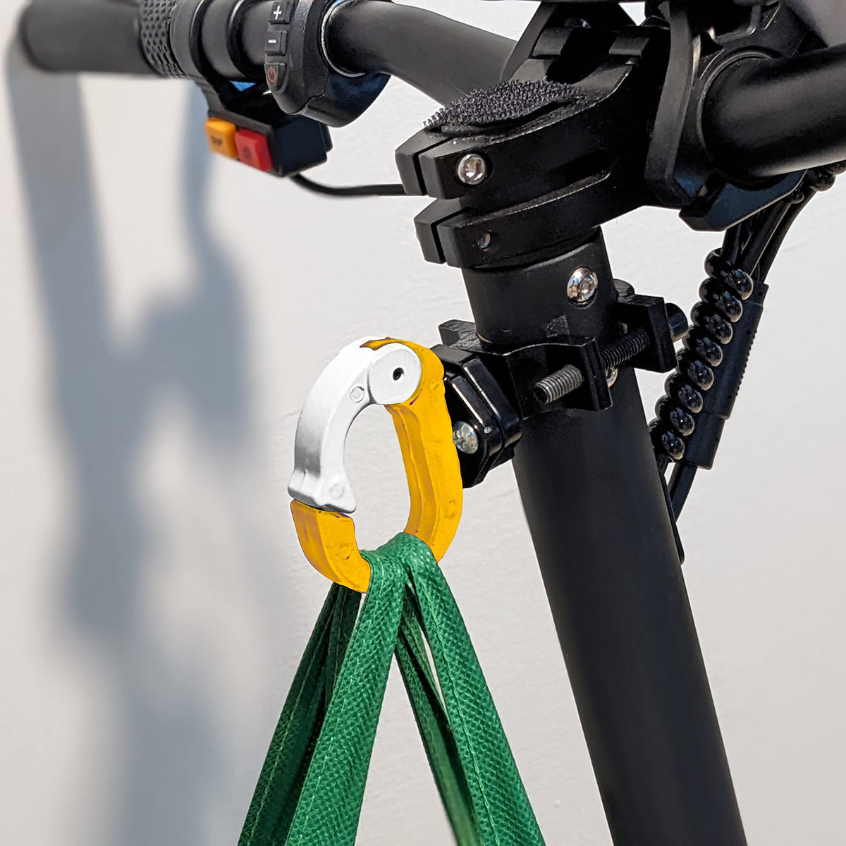 Scooter Hanging Hook | Variable Bracket Max 1.5" Wide Poles | Easy-Bag Clip for Electric Scooters | Damage-Free Drill-Free Install
