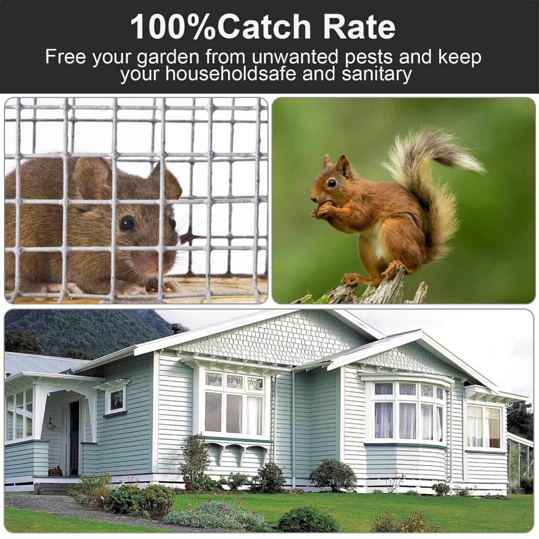 Rat Trap Professional Garden & Home Trap Set for Mice as Well as Rats Chipmunk Hamsters Animal Multiple Live Hunting Cage Box