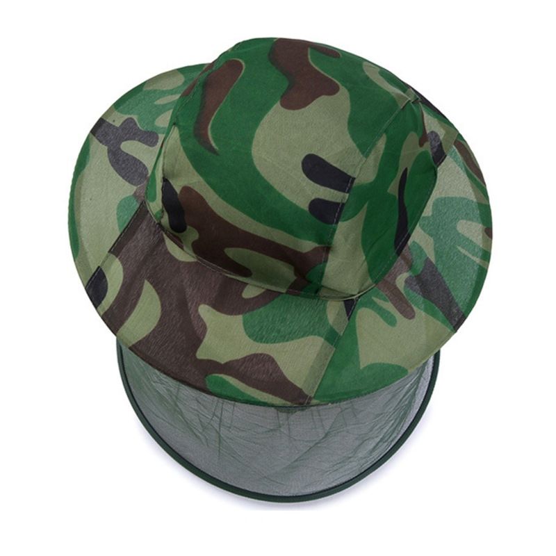 Camouflage Mosquito Insect Hat Bug Mesh Head Net Face Protector Beekeeping Outdoor Working Hunting Garden Supplies