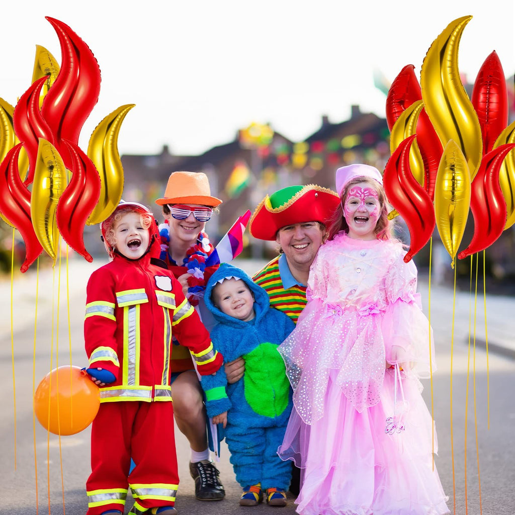20 Pcs Fire Balloon 24 Inch Firefighter Birthday Party Decorations Fire Truck Birthday Party Supplies Fake Campfire for Hunting