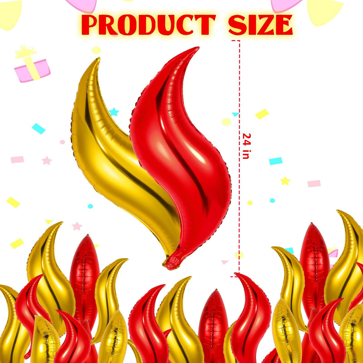 20 Pcs Fire Balloon 24 Inch Firefighter Birthday Party Decorations Fire Truck Birthday Party Supplies Fake Campfire for Hunting