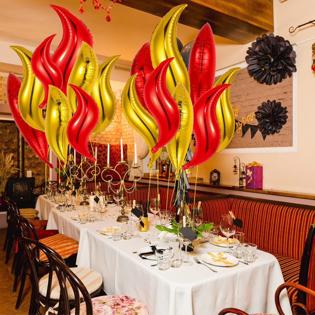20 Pcs Fire Balloon 24 Inch Firefighter Birthday Party Decorations Fire Truck Birthday Party Supplies Fake Campfire for Hunting