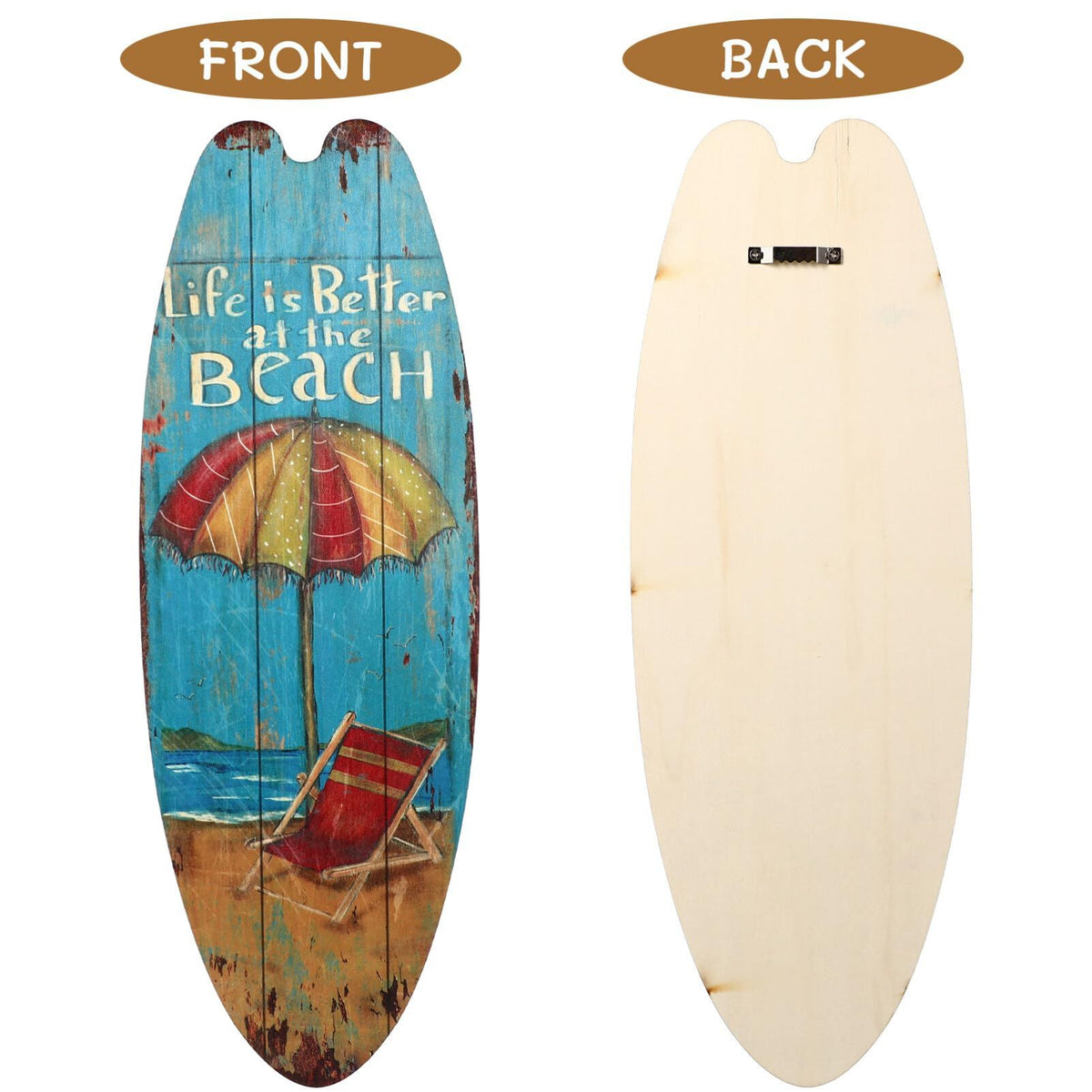 3pcs Surfboard Wall Decor, 17.6"X6.2" Surf Boards for Decorating, Beach Theme Decor Wooden Surfboard Wall Sign for Living Room
