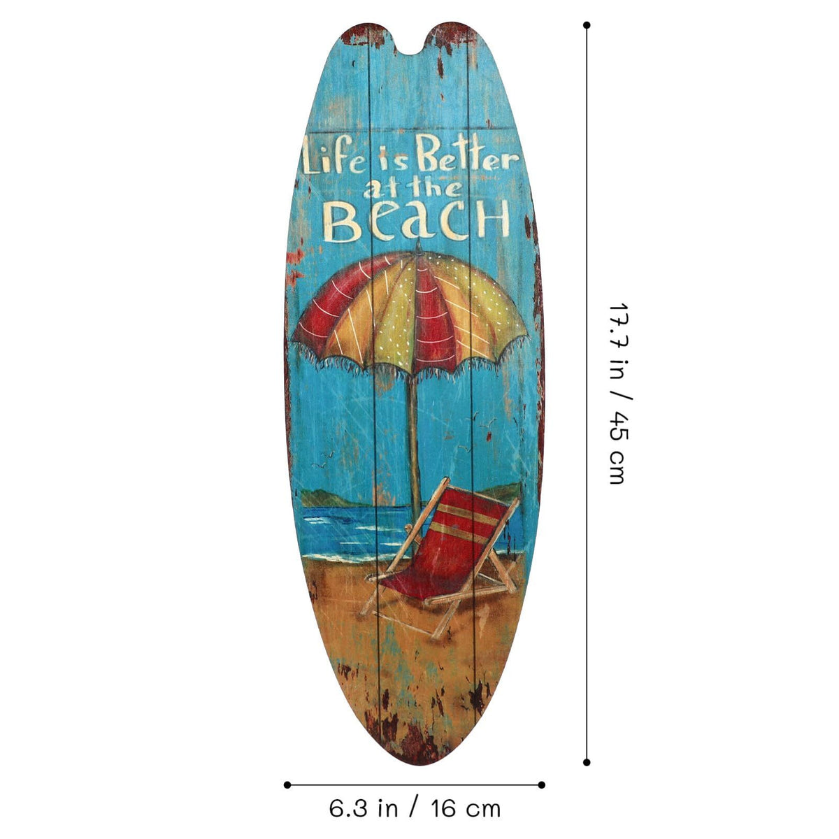 3pcs Surfboard Wall Decor, 17.6"X6.2" Surf Boards for Decorating, Beach Theme Decor Wooden Surfboard Wall Sign for Living Room