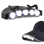 1 PCS Cap Hat Light 5-LED Headlamp Rotatable Ball Cap Visor Light Clip-on Hat Light Hands for Hunting Camping Fishing Headlamp