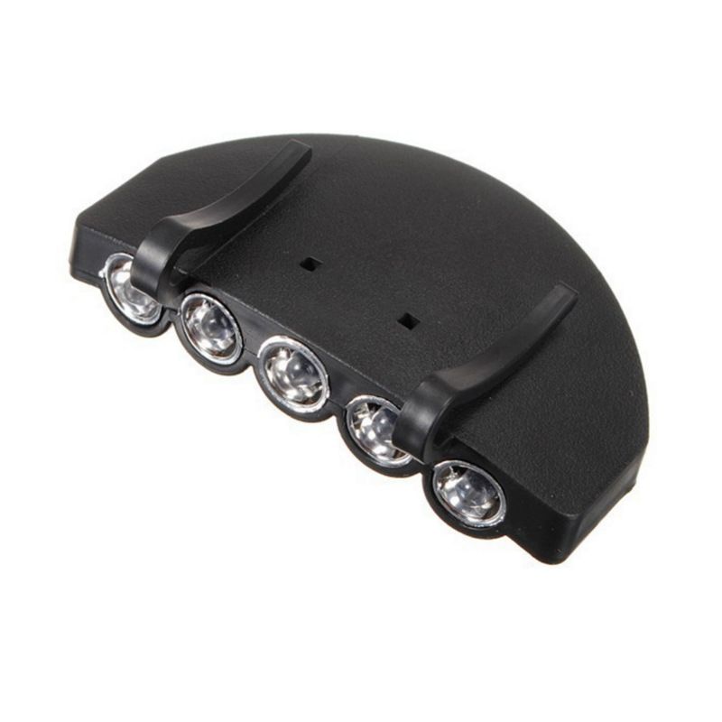 1 PCS Cap Hat Light 5-LED Headlamp Rotatable Ball Cap Visor Light Clip-on Hat Light Hands for Hunting Camping Fishing Headlamp
