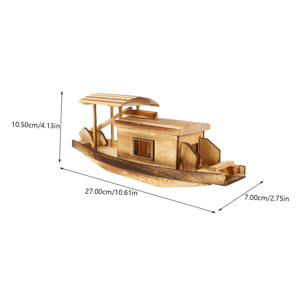 Boat Model Mini Sailboat Figurine Collection Boat Small Boat Ornaments Gifts Mini Boat Photo Prop Chinese Canopy Ships Boat Wood