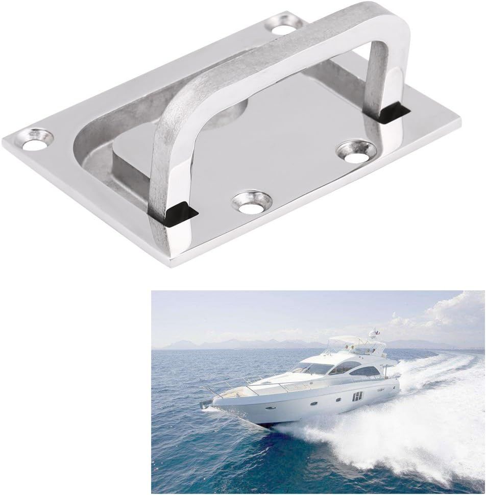 Boat Flush Hatch Locker, Stainless Steel Boat Recessed Hatch Flush Pull Handle Cabinet Lift Trap Door Handle for Marine Yacht