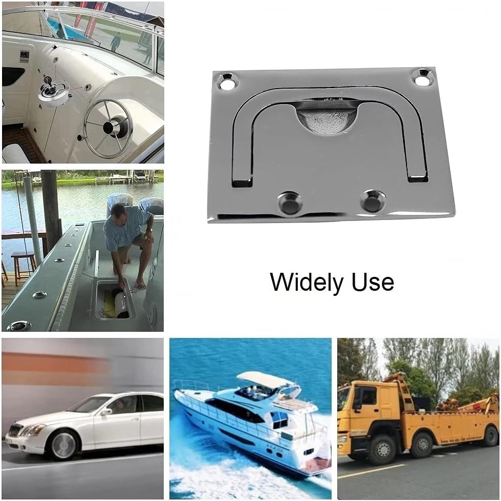 Boat Flush Hatch Locker, Stainless Steel Boat Recessed Hatch Flush Pull Handle Cabinet Lift Trap Door Handle for Marine Yacht