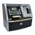 ATM Savings Bank with Debit Card, Electronic Piggy Bank for Real Money,  Targets Setting, Password Login (Black/Silver)