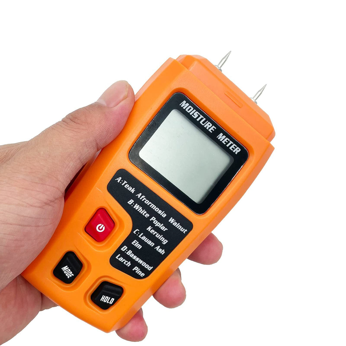 Digital Wood Moisture Meter Wood Humidity Tester Hygrometer Timber Damp Detector Large LCD Display (Orange)