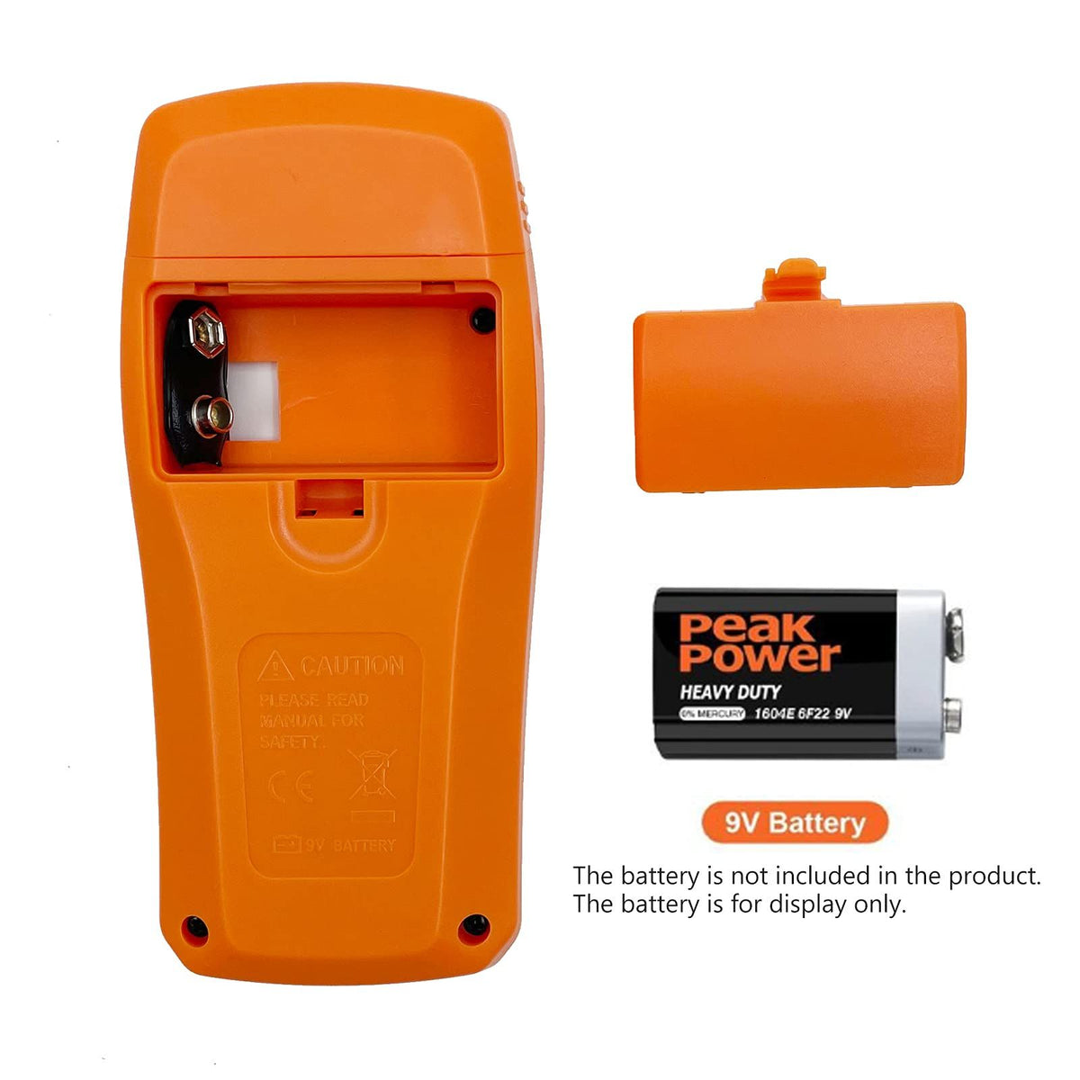 Digital Wood Moisture Meter Wood Humidity Tester Hygrometer Timber Damp Detector Large LCD Display (Orange)