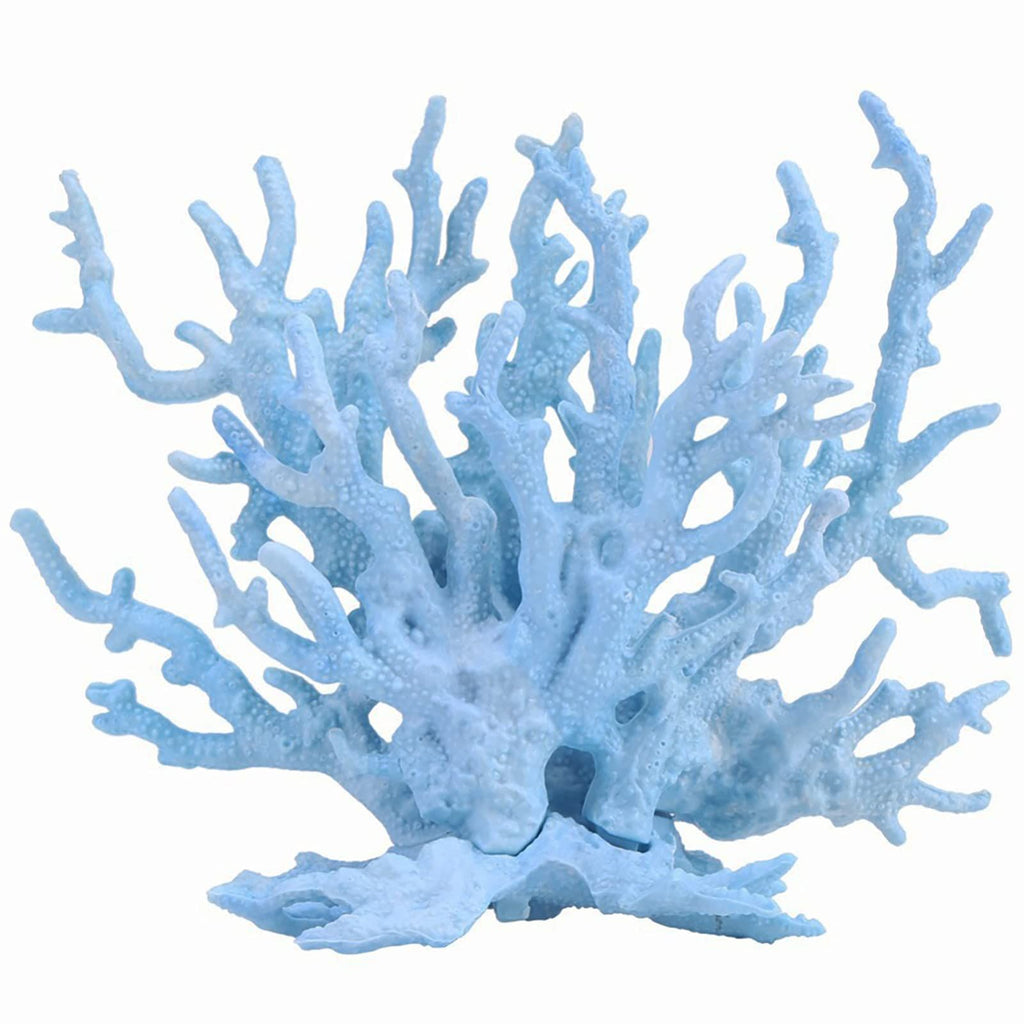 Aquarium Coral Ornament Resin Coral Reef Decor Artificial Aquarium Plants Landscape Fish Tank Accessories Decorations, Blue