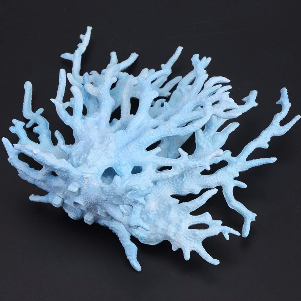 Aquarium Coral Ornament Resin Coral Reef Decor Artificial Aquarium Plants Landscape Fish Tank Accessories Decorations, Blue