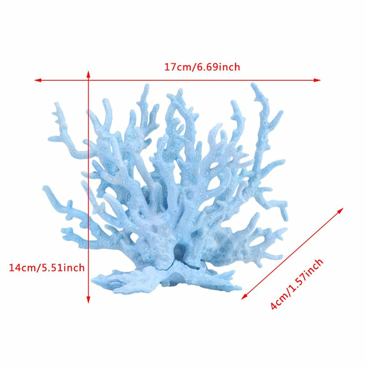 Aquarium Coral Ornament Resin Coral Reef Decor Artificial Aquarium Plants Landscape Fish Tank Accessories Decorations, Blue