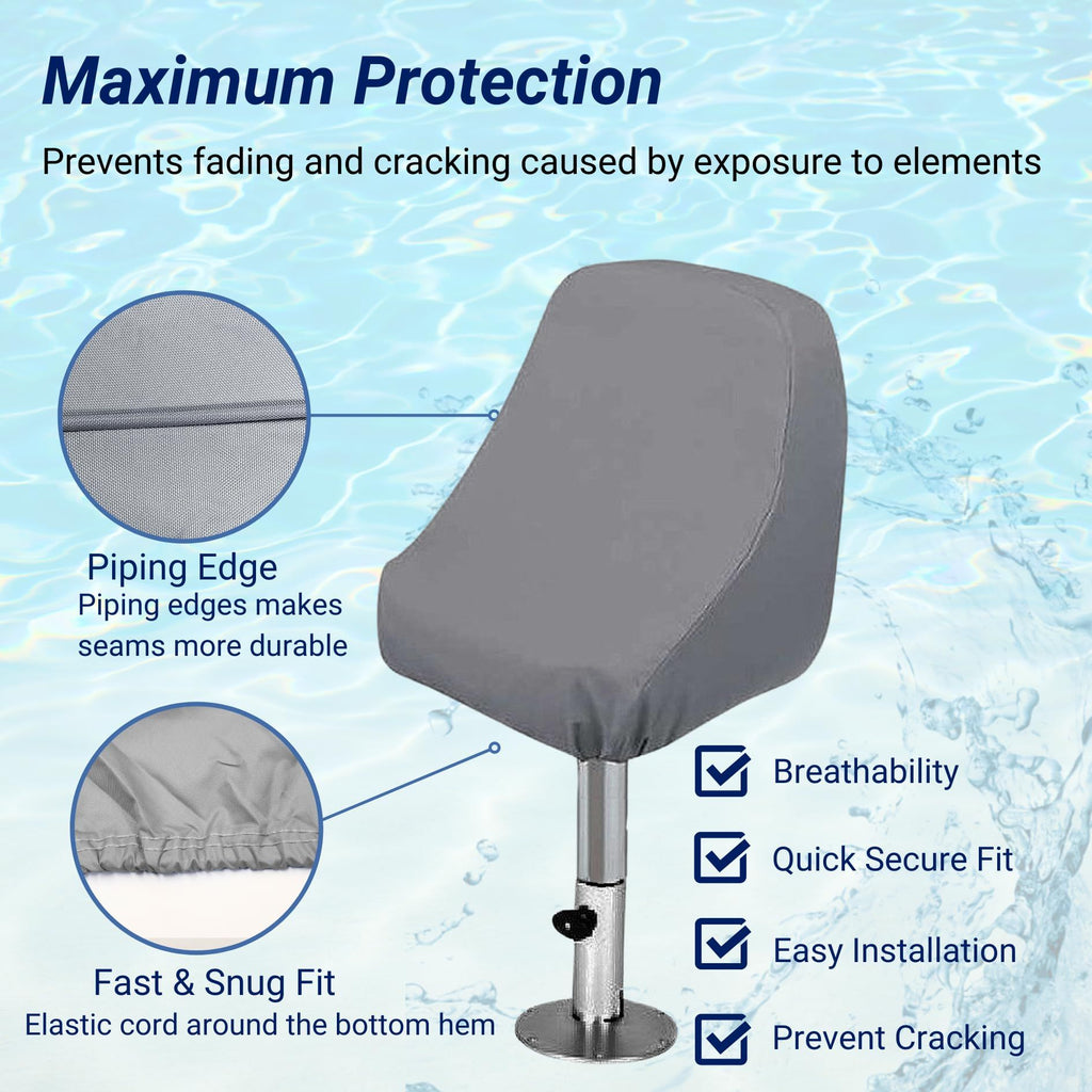 Waterproof Fade Resistance Helm Helmsman Bucket Boat Seat Cover; Single Boat Seat Cover 56×61×64CM Grey