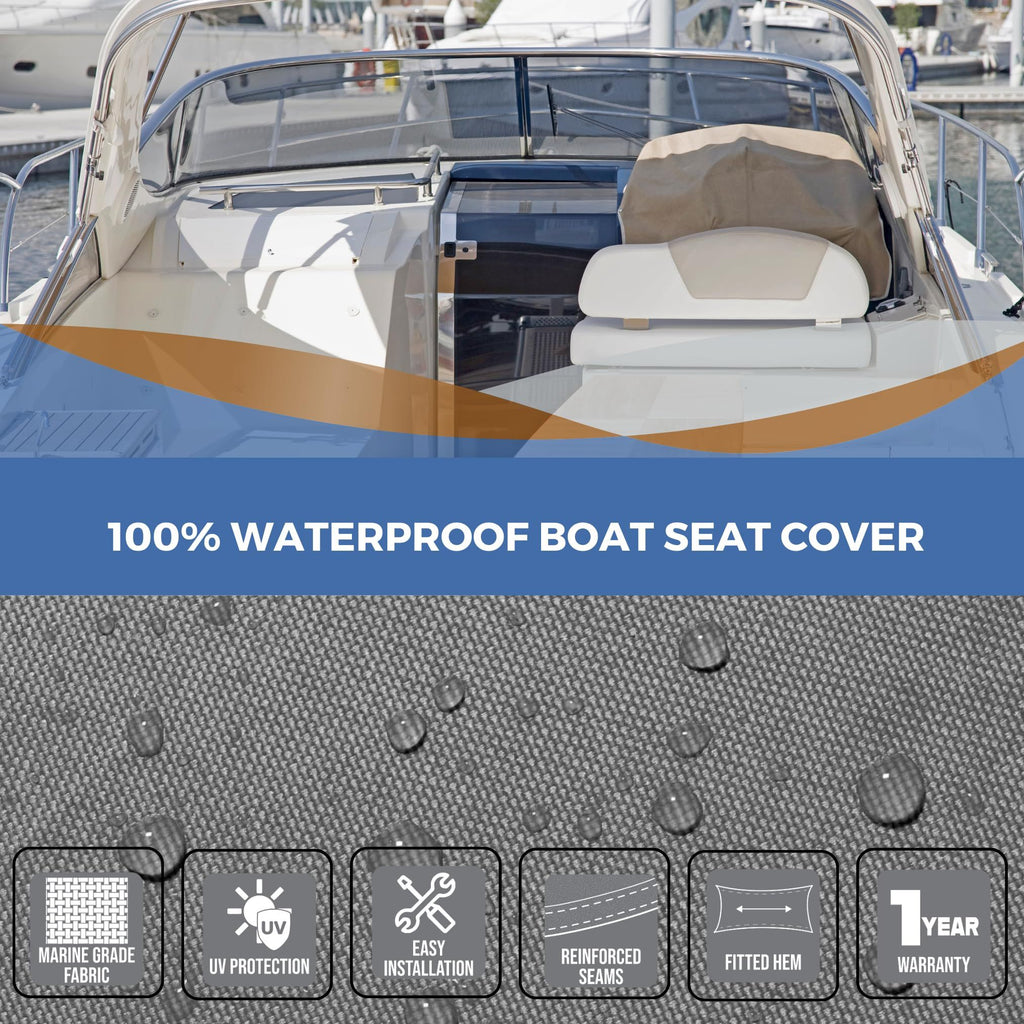 Waterproof Fade Resistance Helm Helmsman Bucket Boat Seat Cover; Single Boat Seat Cover 56×61×64CM Grey