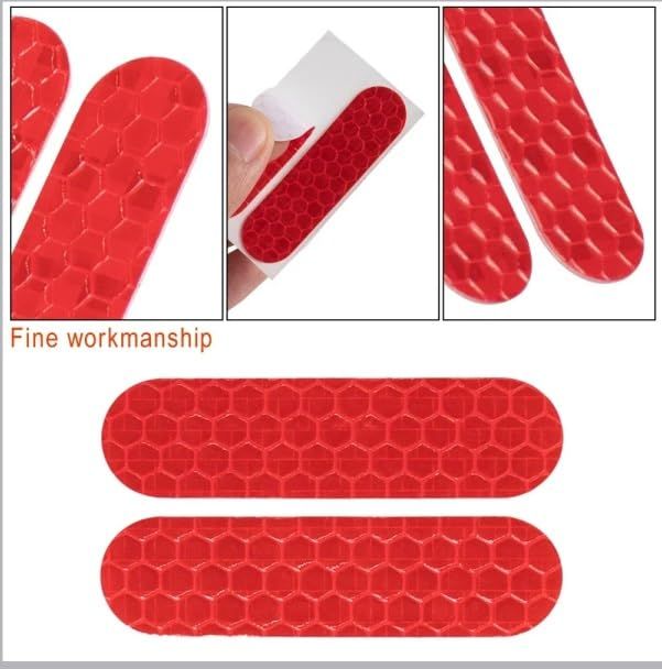 4ps rear wheel cover reflective sticker compatible with electric scooter red sticker left/right accessory reflective sticker