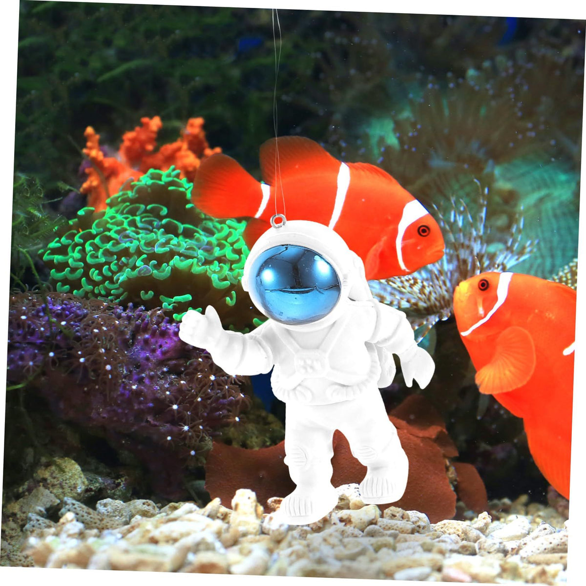 Floating Fish Tank Decorations, Aquarium Decorations Fish Tank Accessories, Suitable for All Kinds of Fish(2Pcs White Astronauts)