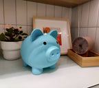 Large Version Pig Money Bank Coin Bank for Boys and Girls My First Unbreakable Money Bank Large Size Decoration Savings (Blue)