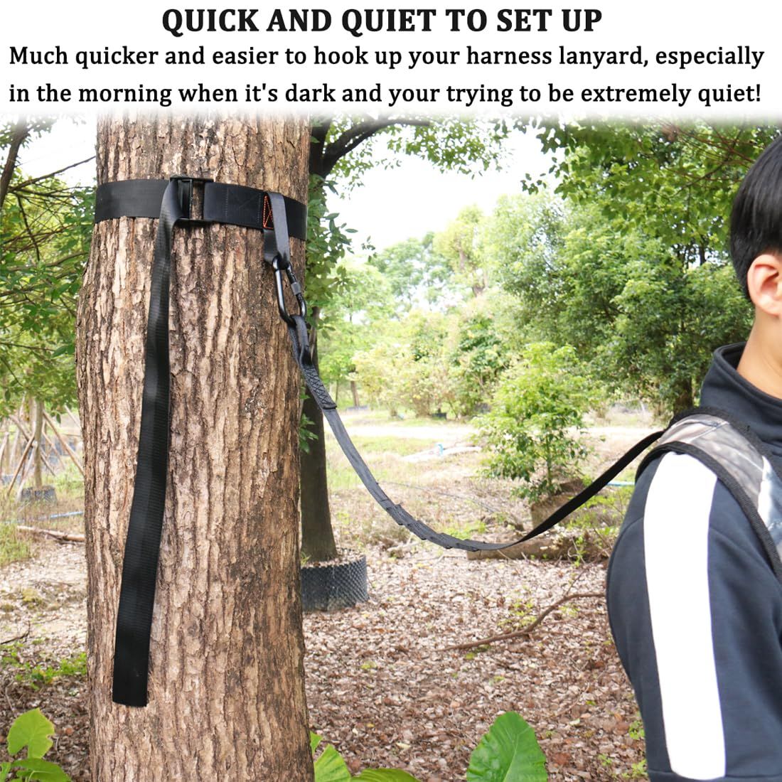 Boaton Tree Strap for Hunting, Quick and Quiet Set Up, Tree Stand Safety Strap, Tree Strap for Safety Harness