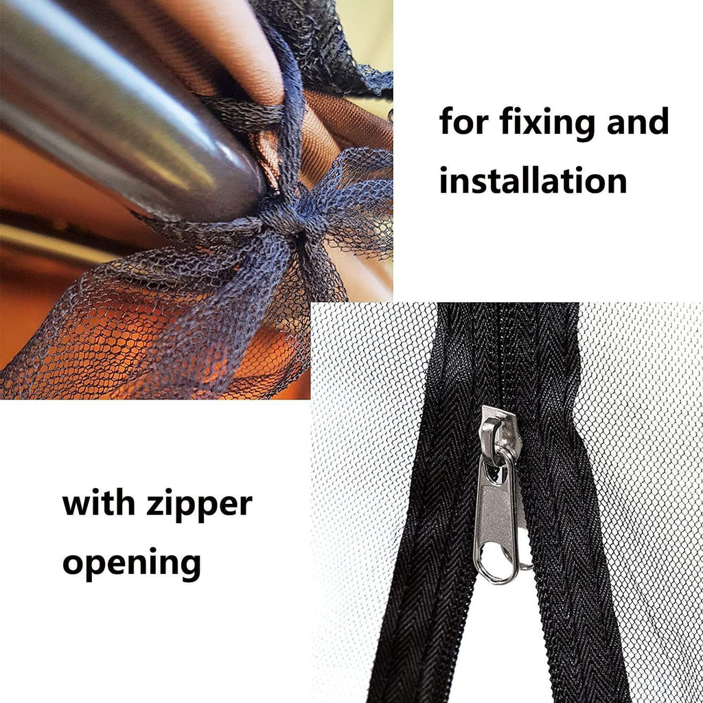 Swing Mosquito Netting, Mosquito Mesh Screen, Outdoor Rectangle with Zipper Opening and roof Waterproof Tent(155*125*200cm)