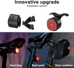 Tail Light LED, Sensing Bright Rear Light, 6 Modes Options Large Reflector Easy Release Tail Light for Various Daytime Riding