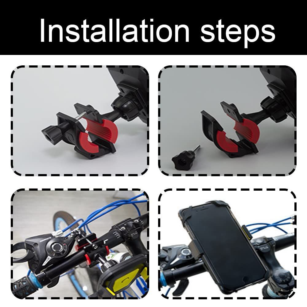 Mountain Bike Mobile Phone Holder Electric Bike Motorcycle Mobile Phone Holder Car Riding Supplies (Color : Yellow)