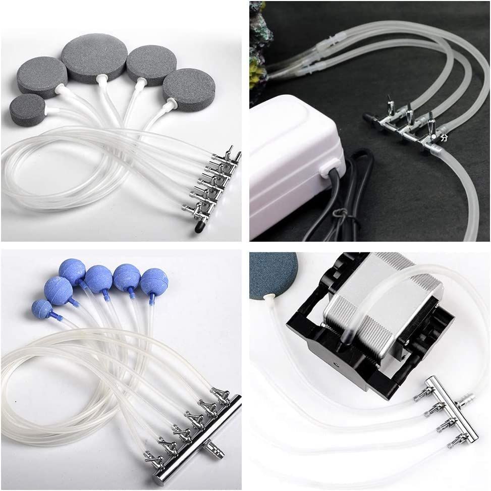 Aquarium Air Pump Regulating Valve, Stainless Steel Aquarium Fish Tank Air Pump Valve 8mm Turn to 4mm Splitter Control Valve